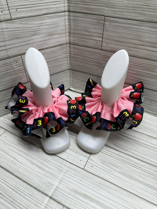 Back-To-School Pink - Detachable Ruffle Anklets